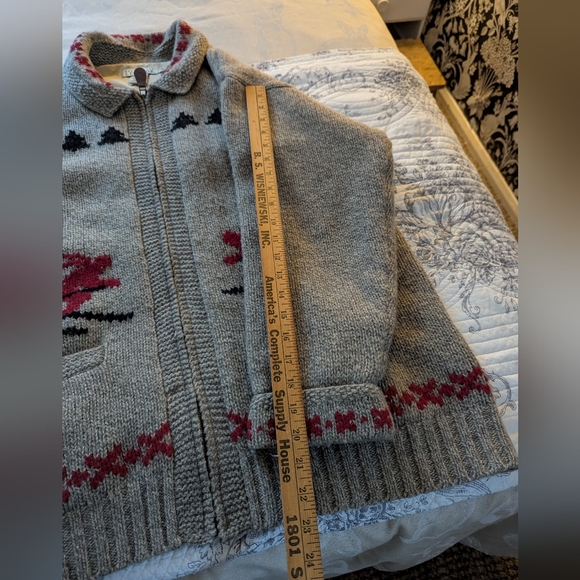 Eddie Bauer Legends lined zip up sweater with skiers xl - Picture 7 of 13